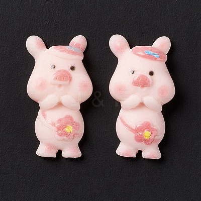 Spray Painted Resin Cabochons RESI-G031-13-1