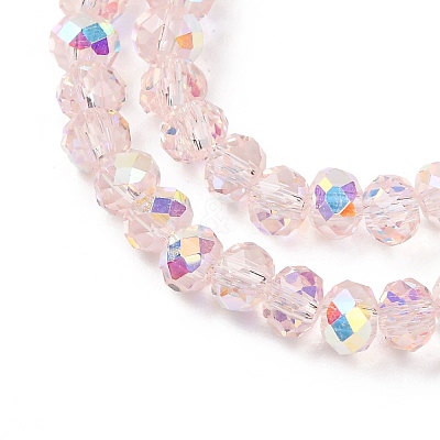 Electroplate Transparent Glass Beads Strands EGLA-A046-01A-15-1