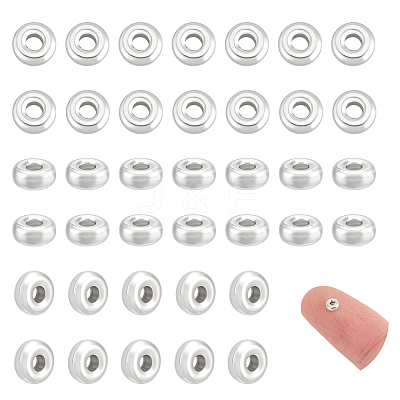 60Pcs Rondelle 925 Sterling Silver Spacer Beads STER-PH0003-82-1