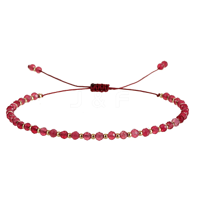 Natural Garnet Beads Braided Bead Bracelets for Women AI9762-10-1