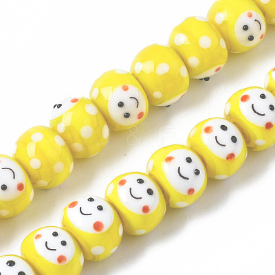 Handmade Bumpy Lampwork Beads Strands LAMP-Q031-009F-1