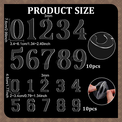 1Bag Acrylic Numbers Sheet OFST-BC0001-11-1
