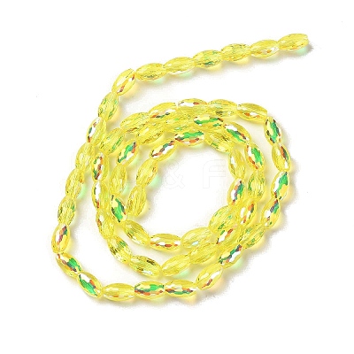 AB Color Plated Transparent Electroplate Beads Strands EGLA-H104-05A-1