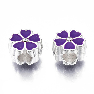 Alloy Enamel European Beads MPDL-T005-005C-RS-1