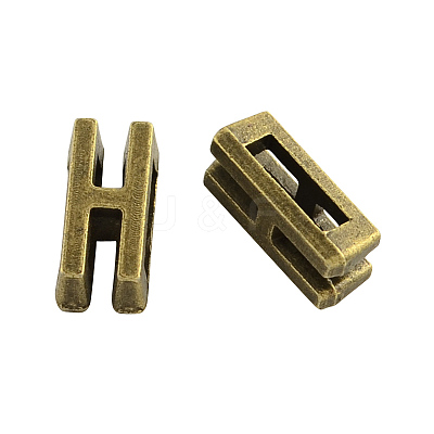 Tibetan Style Alloy Letter Slide Charms TIBEB-Q055-08AB-NR-1
