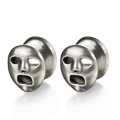 Halloween Ghost Face Brass and Alloy Ear Tunnels FS-WGACCDC-11-1
