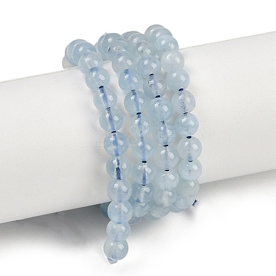 Natural Aquamarine Beads Strands G-P342-10-4mm-A-1