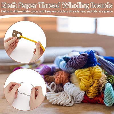100Pcs Wood Floss Bobbin DIY-BC0013-82A-1