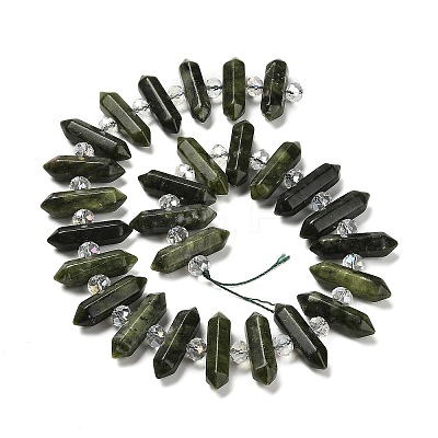 Natural Chinese Jade Double Terminated Point Beads Strands G-H069-B15-01-1