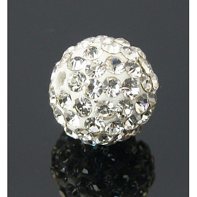 Polymer Clay Rhinestone Beads RB-H284-8MM-001-A-1