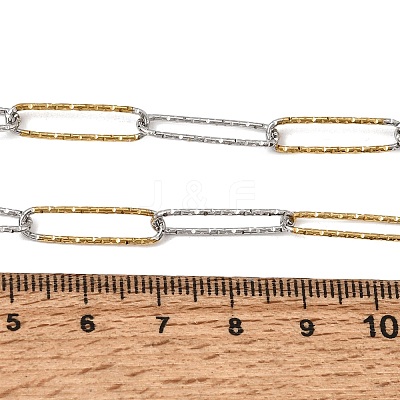 5MM Duo Tone 304 Stainless Steel Textured Paperclip Chain Necklaces for Women Men SA-CBA37BC-20GP-1