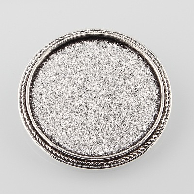 Vintage Alloy Brooch Cabochon Bezel Settings PALLOY-O038-42AS-1