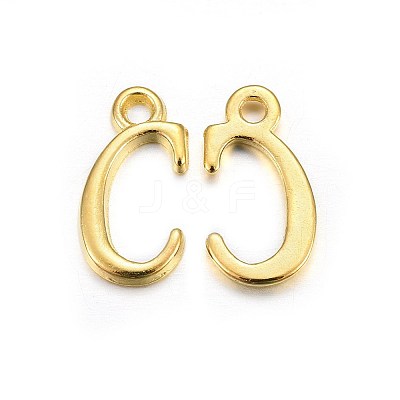 Golden Plated Alloy Letter Pendants PALLOY-J718-01G-C-1