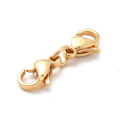 304 Stainless Steel Double Lobster Claw Clasps STAS-E178-01A-G-1
