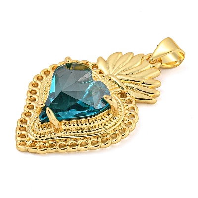 Rack Plating Brass Pendants ZIRC-L100-163G-10-1