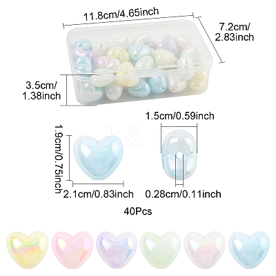 40Pcs UV Plating Acrylic Beads MACR-FS0002-18-1