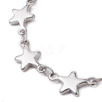 304 Stainless Steel Star Link Chain Bracelet Makings for Women AJEW-TA00028-1