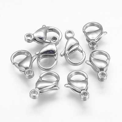 Tarnish Resistant 304 Stainless Steel Lobster Claw Clasps STAS-F125-17x11mm-P-1