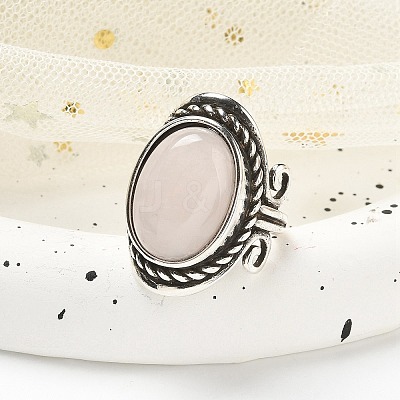 Natural Rose Quartz Adjustable Rings RJEW-I108-01AS-13-1