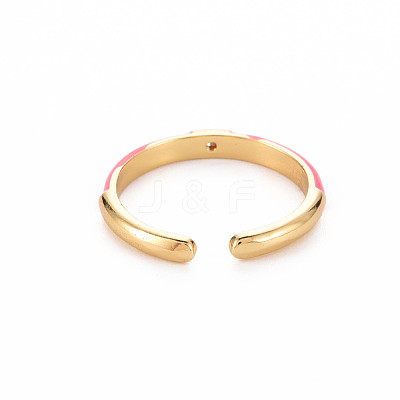 Brass Enamel Cuff Rings RJEW-T016-24A-NF-1