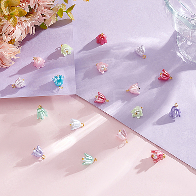 150Pcs Spray Paint ABS Plastic Imitation Pearl Charms FIND-GA0002-72-1