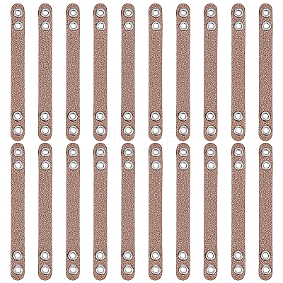 20Pcs Imitation Leather Bag Webbing Straps with Silver Color Plated Metal Eyelets for Bag Accessories DIY-NB0016-35F-1
