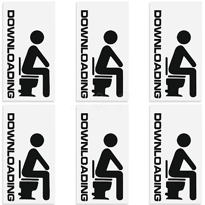 Toilet Wall Plastic Stickers AJEW-WH20023-04-1