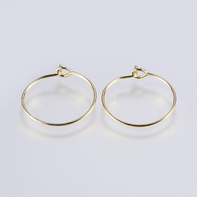 Brass Hoop Earrings KK-F737-36G-RS-1