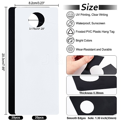40Pcs 2 Colors Frosted PVC Plastic Hangtag AJEW-GL0001-22-1