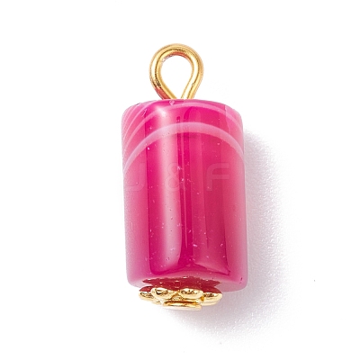 Dyed Natural Agate Pendants PALLOY-JF01082-05-1