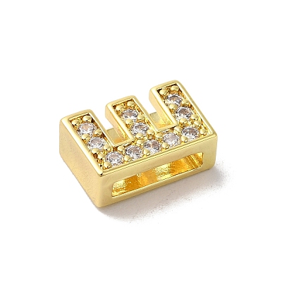 Brass Micro Pave Cubic Zirconia Beads KK-H487-25G-05-1