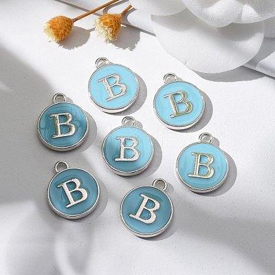 Platinum Plated Alloy Enamel Charms X-ENAM-S118-04B-P-1