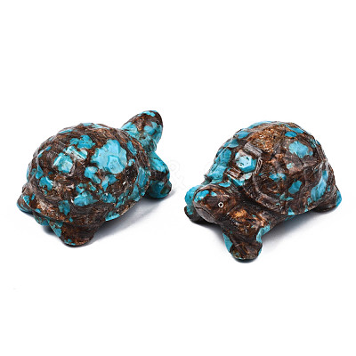 Tortoise Assembled Natural Bronzite & Synthetic Imperial Jasper Model Ornament G-N330-39B-04-A-1