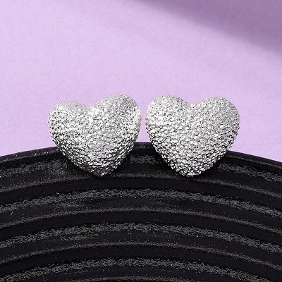 Brass Textured Stud Earrings EJEW-A143-02B-S-1