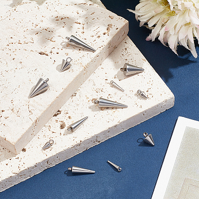 12Pcs 6 Styles 304 Stainless Steel Pendants STAS-LP0001-32-1
