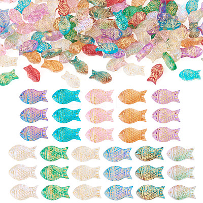 110Pcs 11 Colors Baking Paint and Golden Metal Enlaced Glass Beads DGLA-TA0001-66-1