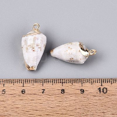 Electroplated Natural Shell Pendants BSHE-Q020-07-1