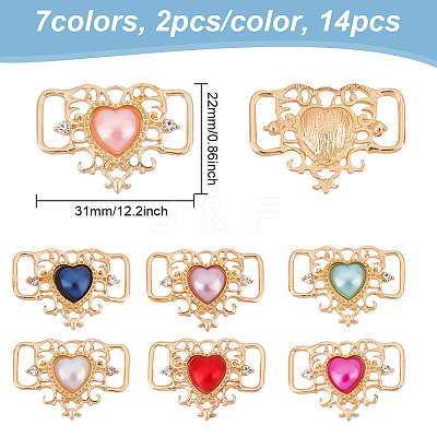 14Pcs 7 Colors Alloy Rhinestone Shoelace Charms FIND-GO0001-51-1