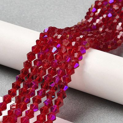 Transparent Electroplate Glass Beads Strands EGLA-A039-T3mm-L27-1