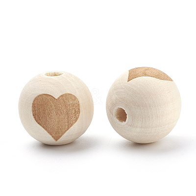 Unfinished Wood Beads WOOD-S036-07-1