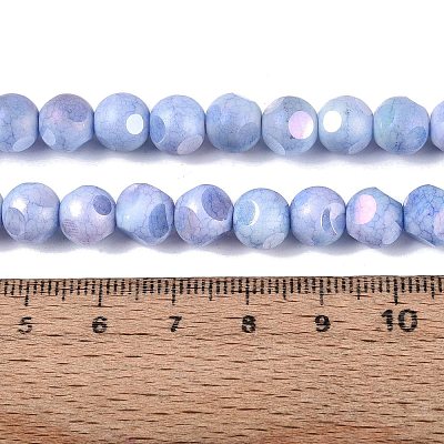 Ombre Effect Dyed Electroplate Opaque Glass Beads Strands EGLA-Q130-01A-05-1