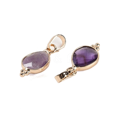 Natural Amethyst Faceted Pendans KK-L218-004G-01-1