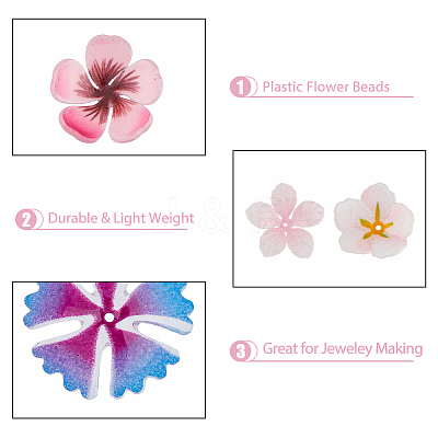 40Pcs 8 Style Plastic Beads KY-DC0001-12-1