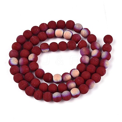 Frosted Opaque Glass Beads Strands LS-GLAA-T032-P6mm-MBB05-1