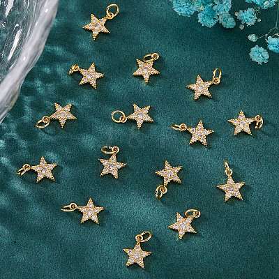 20Pcs Brass Micro Pave Cubic Zirconia Charms ZIRC-SZ0001-93-1