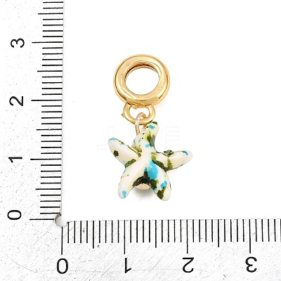 Brass Resin European Dangle Charms KK-CBA3642-01G-06-1