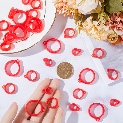 60Pcs 3 Style Silicone Pendant SIL-GF0001-28A-1