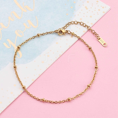 304 Stainless Steel Satellite Chain Anklets X-AJEW-AN00393-1