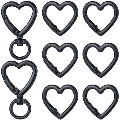 6Pcs Heart Spray Painted Alloy Swivel Clasps FIND-SC0021-60-1
