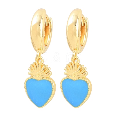 Valentine's Day Brass Hoop Earrings EJEW-Z164-11G-1